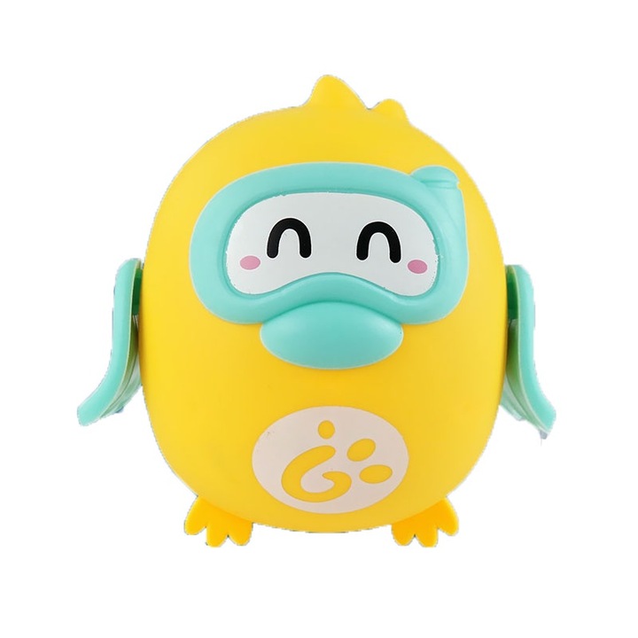 Interaktív fürdőjáték gyerekeknek, sárga pingvin, vízpermet funkció, 0-6 éves korig