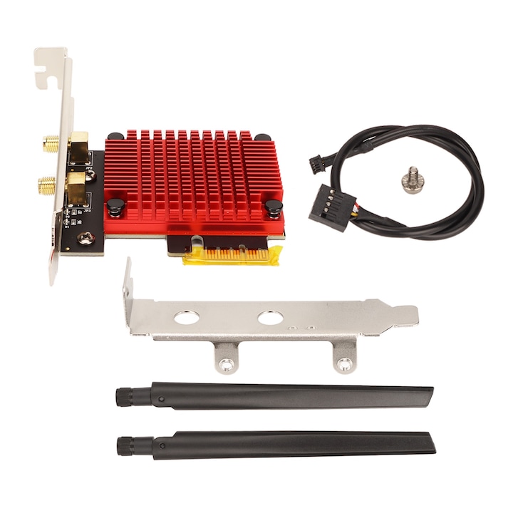 Placa de retea Jormftte PCIe X1, 4 porturi Ethernet, 10/100/1000 Mbps, dimensiuni 120x115x55mm