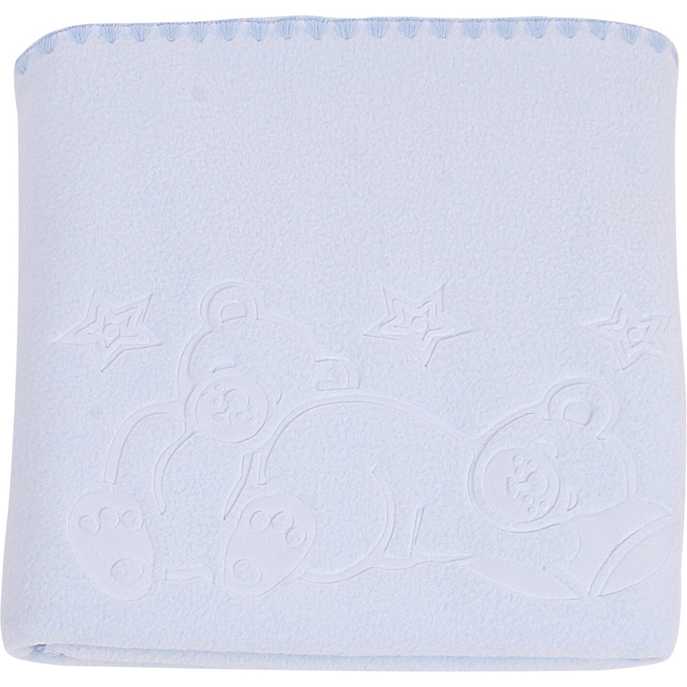 Paturica bebelusi cu model Polar Fleece 90 x 80 cm, Womar Zaffiro, Albastru Deschis