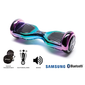 Hoverboard Smart Balance™ Premium Brand, Regular Dakota, roti 6,5 inch Bluetooth, baterie Celule Samsung, Boxe incorporate, AutoBalans, Geanta de transport, putere 1000W, led-uri, lumini de zi/noapte, autonomie 15 km Hoverboard Smart Balance™ Premium Brand, Regular Dakota, roti 6,5 inch Bluetooth, baterie Celule Samsung, Boxe incorporate, AutoBalans, Geanta de transport, putere 1000W, led-uri, lumini de zi/noapte, autonomie 15 km