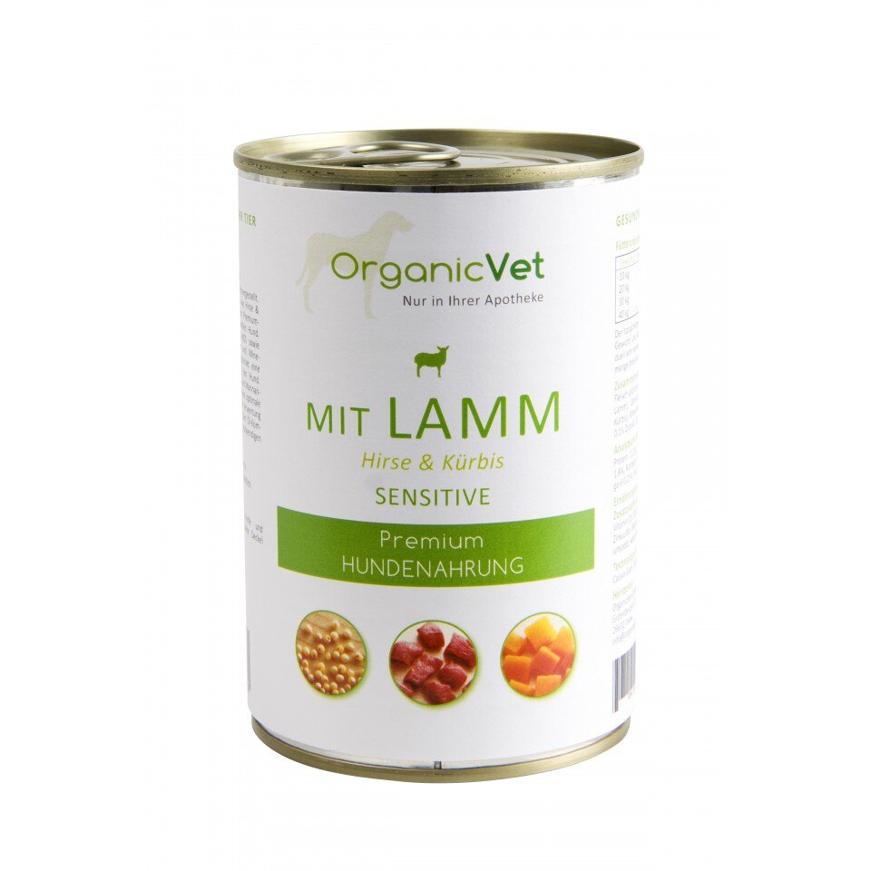 Hrana umeda - OrganicVet Sensitive - Miel, dovleac si mei - 400 gr