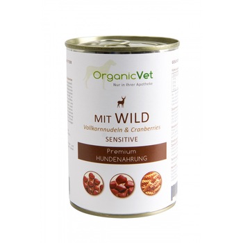 Hrana umeda - OrganicVet Sensitive - Vanat, afine si paste - 400 gr Hrana umeda - OrganicVet Sensitive - Vanat, afine si paste - 400 gr