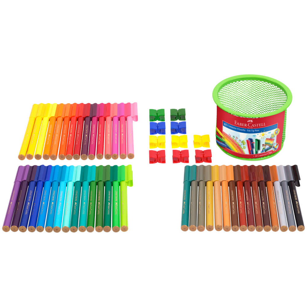 Carioca 45 Culori Connector si Suport Mesh Faber-Castell