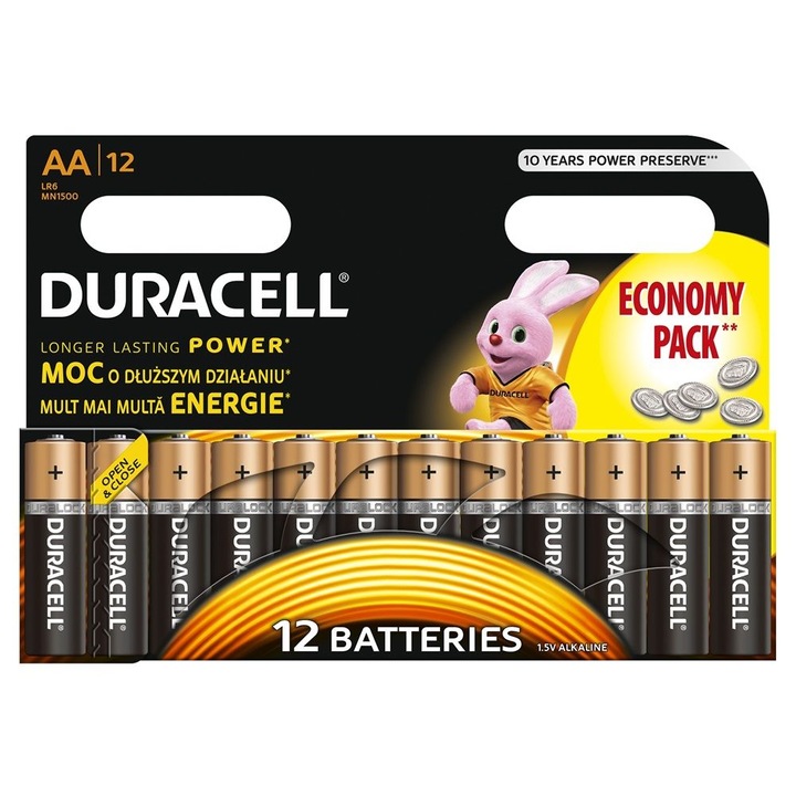Duracell AA Alkáli Elem 12db/csomag, 203066, Elem