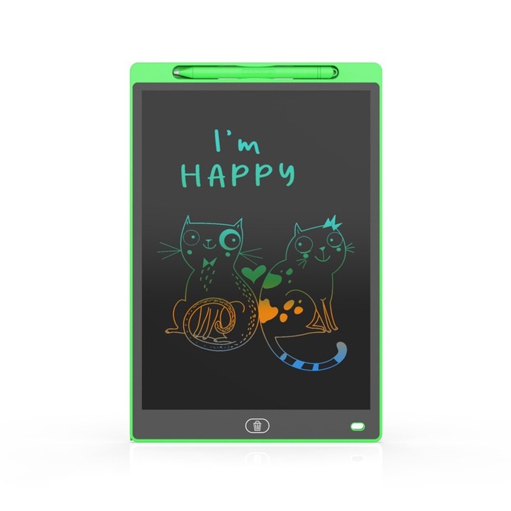 Tableta de scris LCD colorata de 10 inchi pentru copii, tableta de desen pentru copii mici, tabla de desen, cadouri pentru baieti si fete, Verde