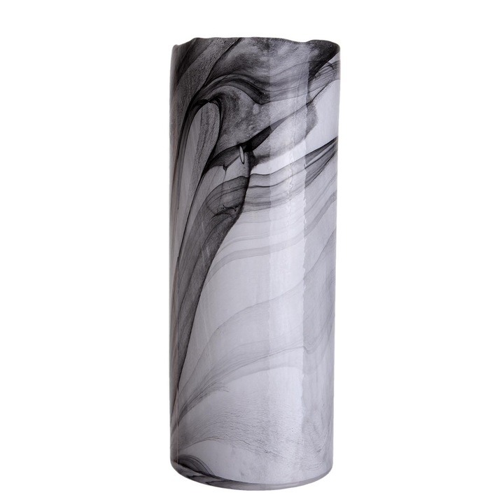 Декоративна ваза "Мрамор", 30х11 см, стъкло, многоцветна