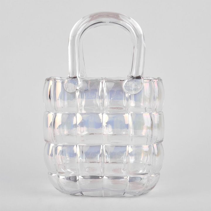 Многоцветна ръчна чанта стъклена ваза 22х8см