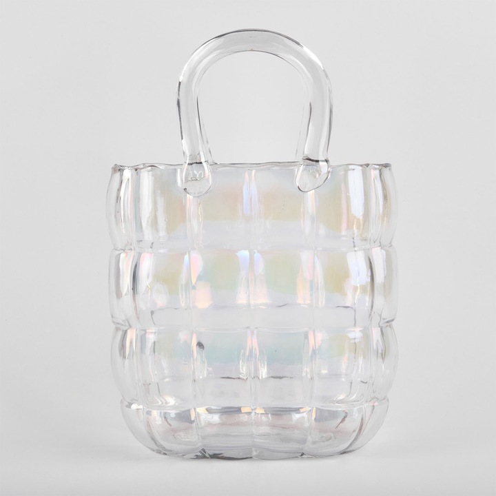 Дамска чанта L стъклена ваза многоцветна 28х18см