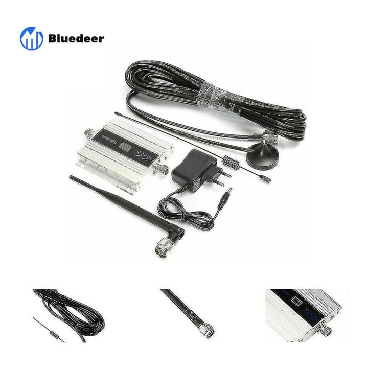 Усилвател на GSM сигнал 900MHz Cozevdnt, 2G 3G 4G, 55dBi, 60dB, универсален