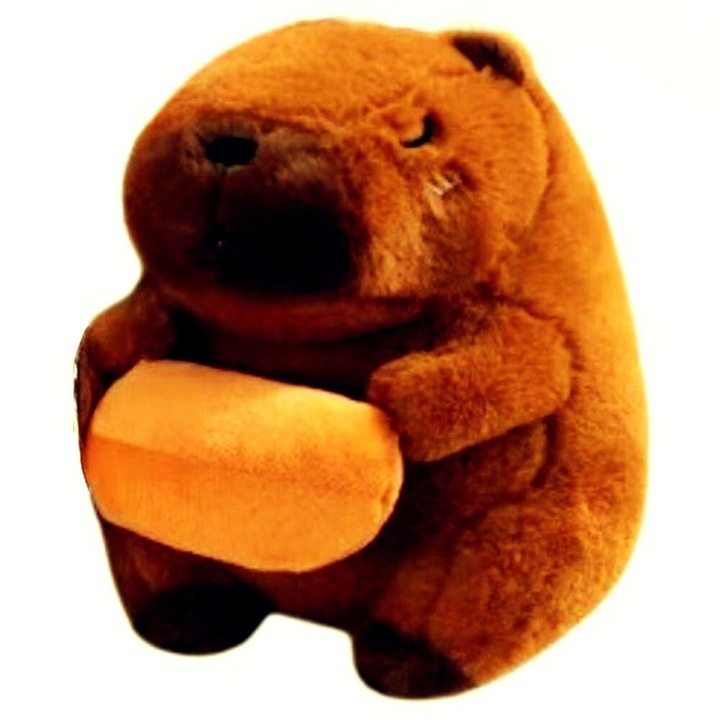 Plüss játék, Capybara barackkal, 25 cm