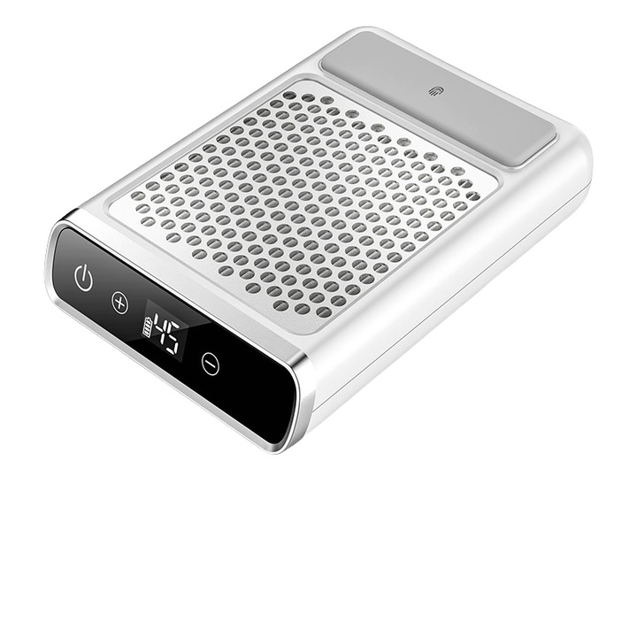 Прахосмукачка за грижа за ноктите, LCD сензорен екран, 4500RPM, 80W мощност, 2000Mah, фин филтър, презареждаем модел, бял