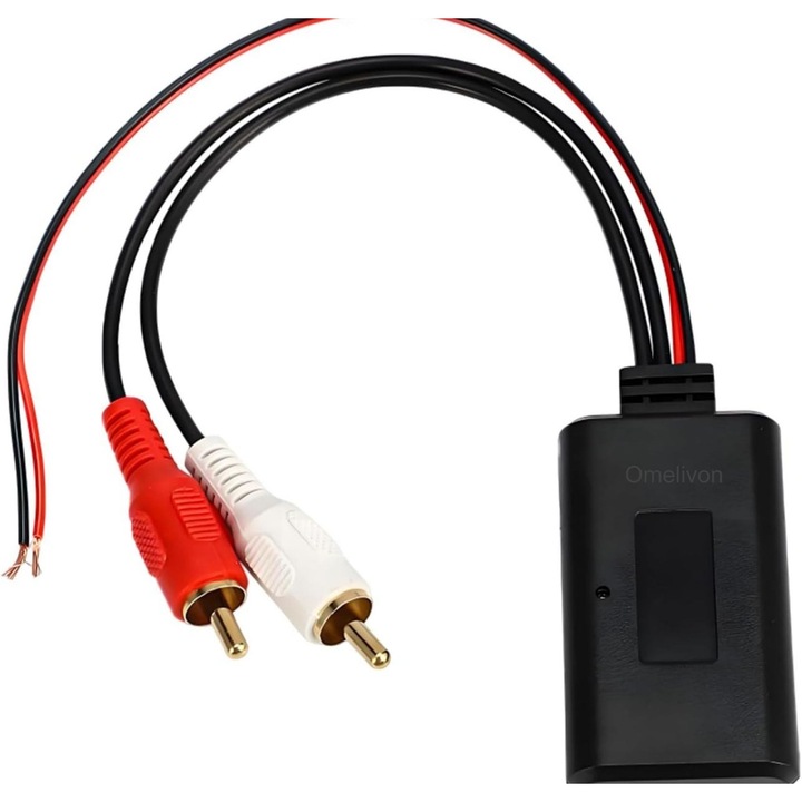 Adaptor Bluetooth 5.0 pentru masina, Omelivon®, receptor muzical wireless, compatibilitate RCA/AUX, design compact, 2.1x1.2 inch