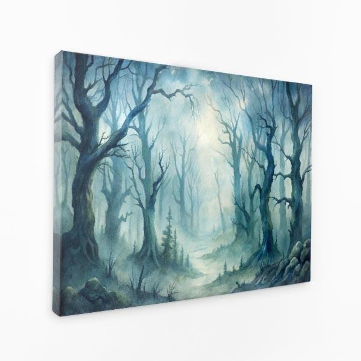 Картина на платно - Лунни сенки танцуват през извити клони - 40x60 cm