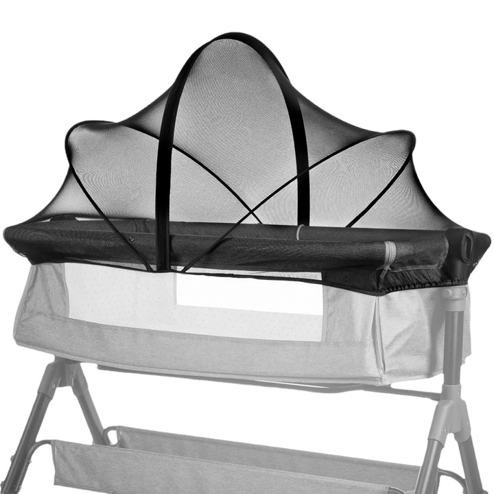 Baldachin universal pentru patut, Taipintee, plasa respirabila, 55x100cm, negru