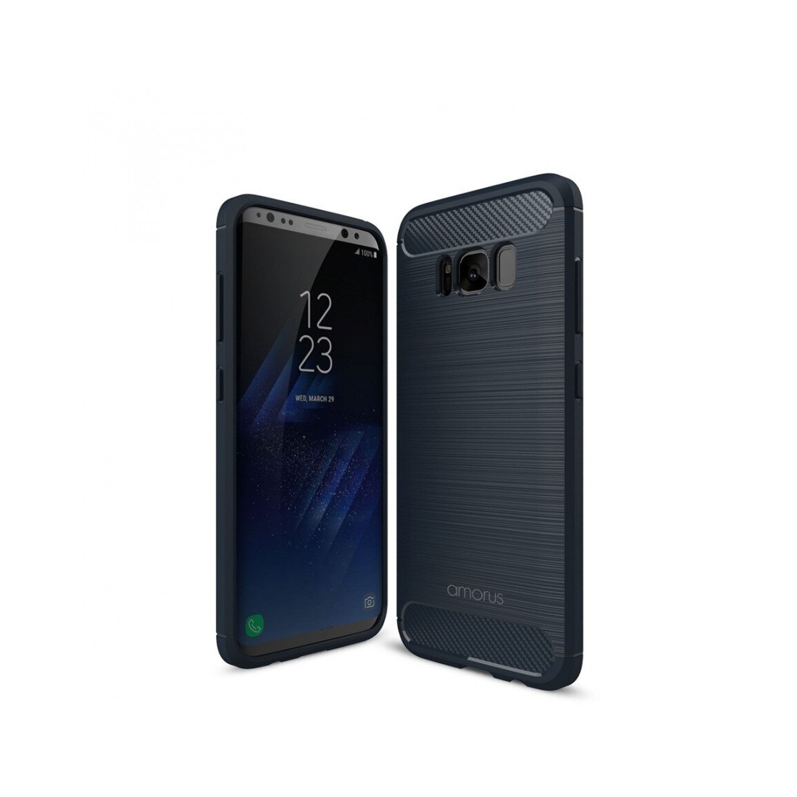Carcasa protectie AMORUS din gel TPU pentru Samsung Galaxy S8+ G955, Albastra inchis