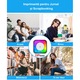 Imprimanta termica portabila, Mini imprimanta portabila, imprimanta autocolanta fara cerneala, mini imprimanta termica fara fir Bluetooth compatibila cu iOS + Android pentru jurnal, memo, fotografie, imprimare Pod Cadouri pentru fete Copii