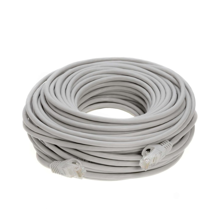 UTP CAT6 мрежов кабел, 2xRJ45, 8 проводника x 0.4 мм, RJ45 конектор, Snagless Unshielded (UTP) мрежов patch кабел, 802.11b, 550MHz, бял, 15 м