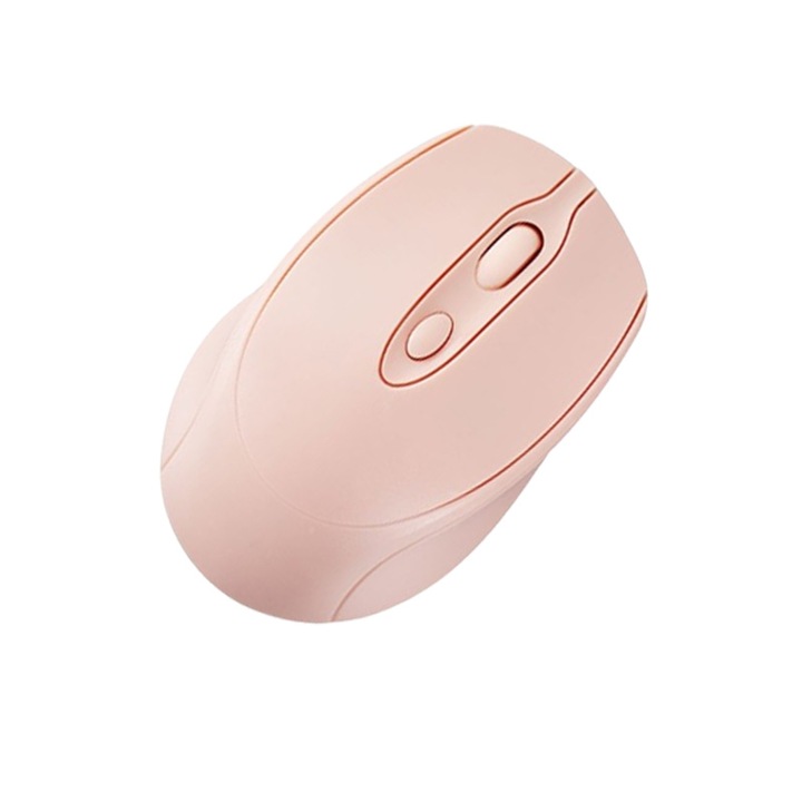 Mouse fara fir cu mod dual, Bluetooth 5.0, mouse silentios 2.4G, Mouse reincarcabil, portabil, subtire si silentios, mouse pentru calculator cu receptor USB Nano pentru laptop, Chromebook, PC, Mac, Windows si scoala (roz)