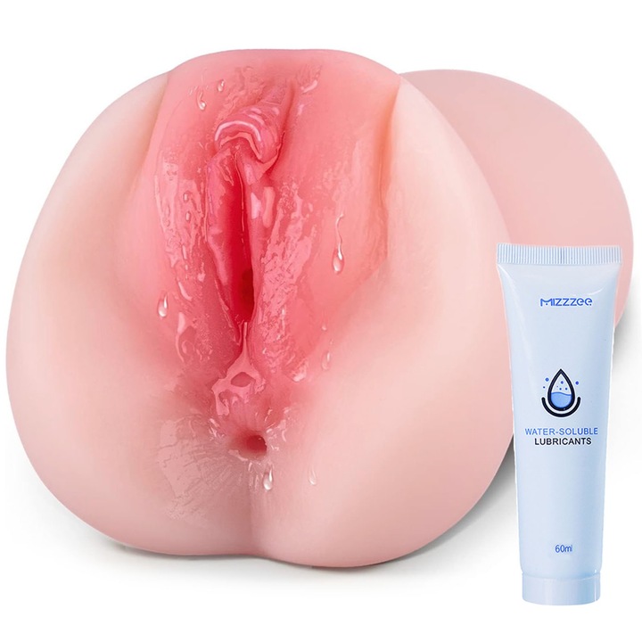 Мъжки мастурбатор Hggzeg, секс играчки, дълбока вагина и стегнат анус, 3D реалистична текстура, С лубрикант, Водоустойчив и лесен за почистване, TPE, 160x95x100 мм, Цвят кожа