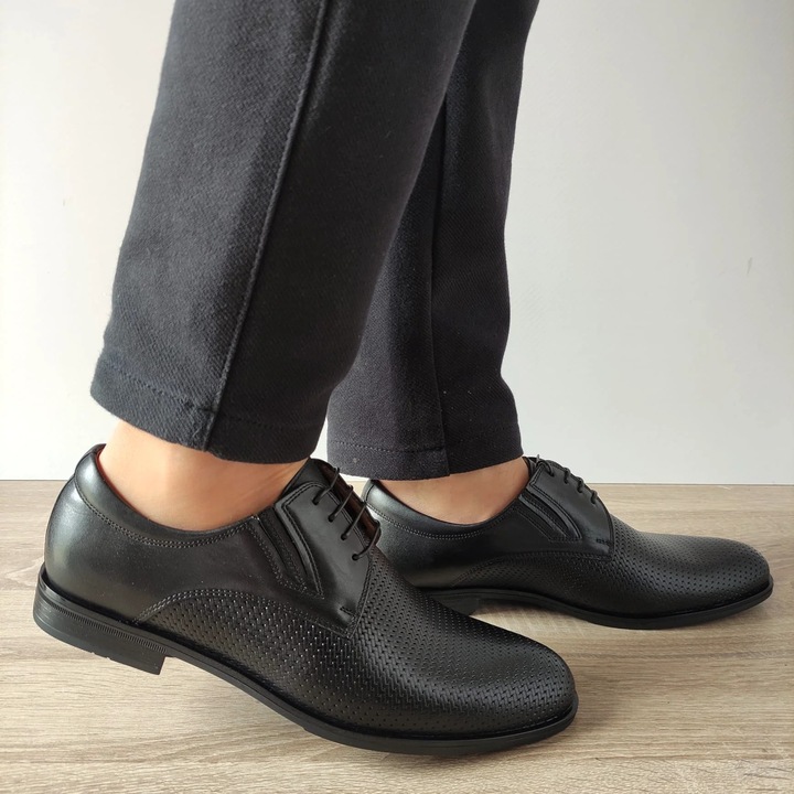 Pantofi Eleganti Barbati Conhpol 6845-1741-B5P28 Negri - Negru, Negru