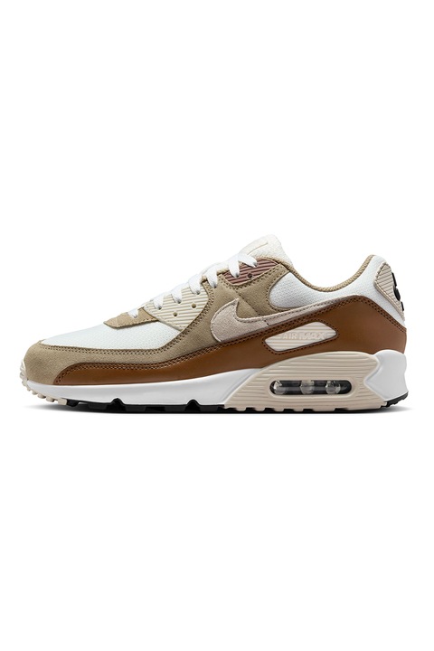 Nike, Air Max 90 sneaker nyersbőr részletekkel, Fehér/Barna