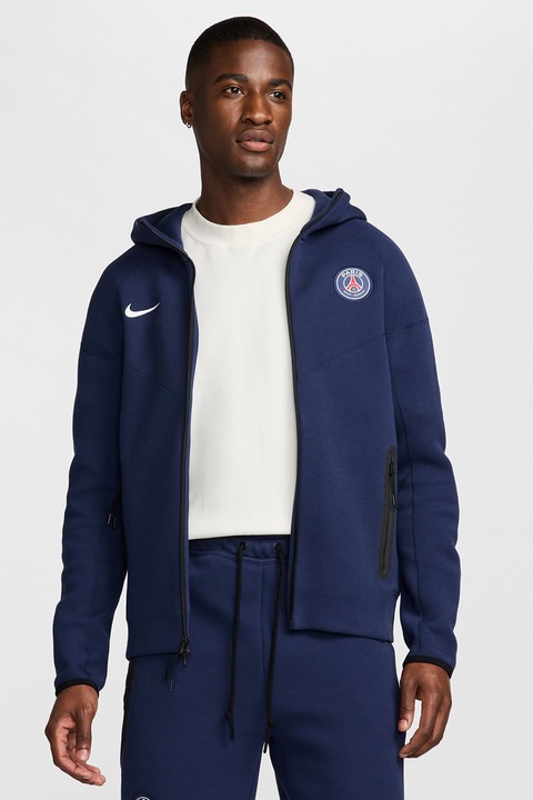 Nike, Поларен суитшърт Paris Saint-Germain Tech, Бял/Тъмносин