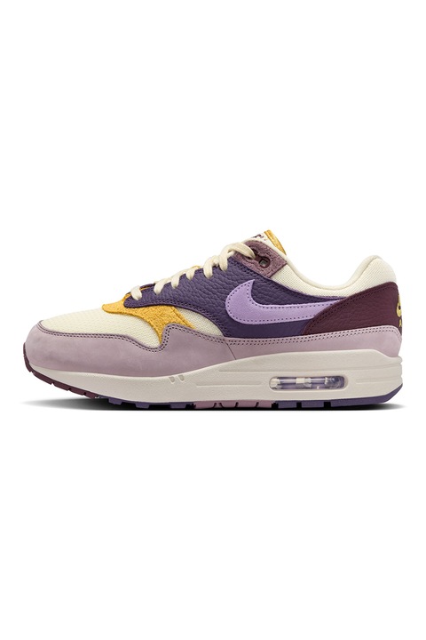 Nike, Pantofi sport de piele cu model colorblock si garnituri de material textil, Alb/Lila