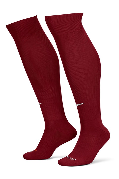 Nike, Sosete unisex lungi pana peste genunchi cu amortizare pentru fotbal Classic II, Rosu inchis