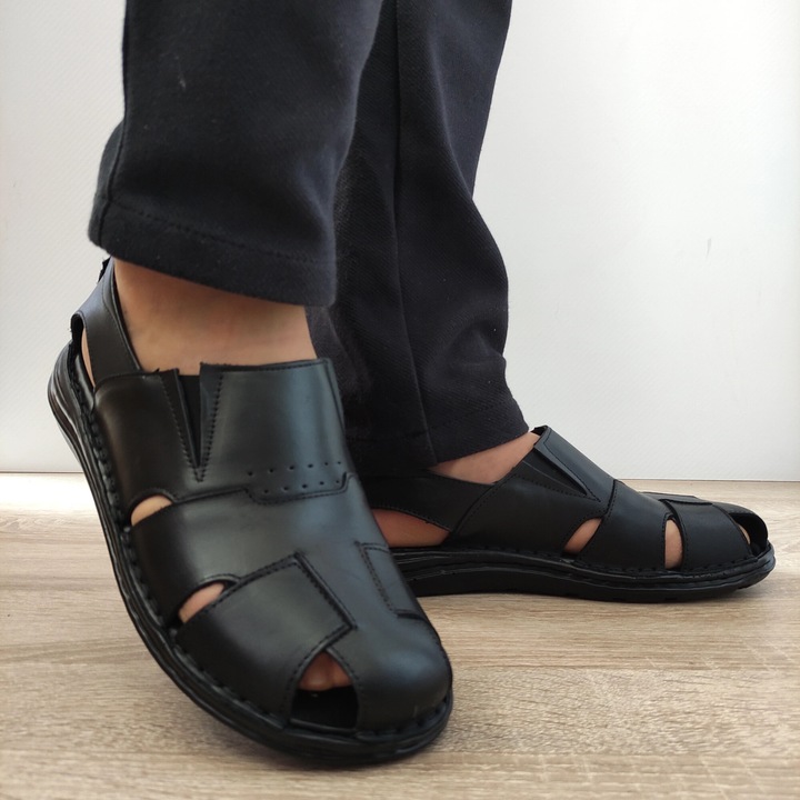 Pantofi Perforati Casual Barbati Cobra 702 Negri - Black, Negru