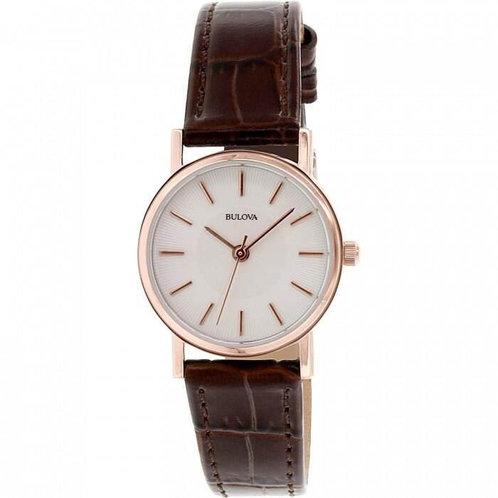 Ceas Bulova dama 98V31 maro din piele Quartz Dress