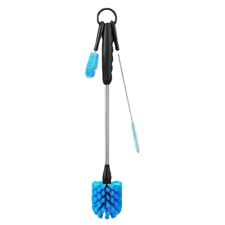 Set de perii multifunctionale pentru curatare, Cozevdnt, 3 piese, design fara unghi mort, albastru