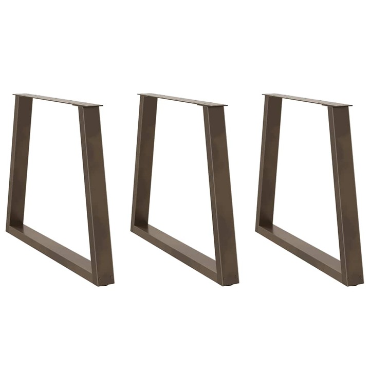 Picioare de masa in forma de V vidaXL, 3 buc., otel natural, 80x(72-73,3) cm 18.58 kg