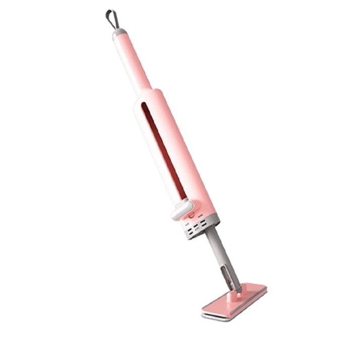 Mop mini rotativ, design plat, eficient, roz