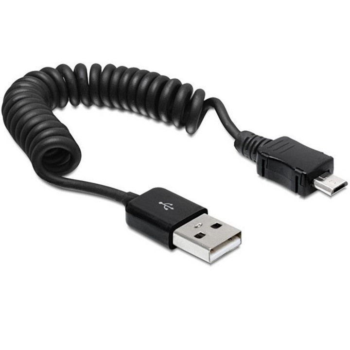 Delock кабел, USB 2.0/Micro USB, 20-60 см, черен