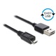 Delock кабел, USB/Micro USB, USB 2.0, 1 м, черен