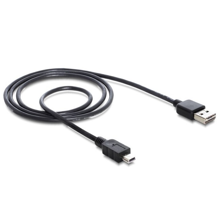 Delock Кабел, EASY-USB 2.0-A (M) -> USB 2.0 mini (M), 1m, черен