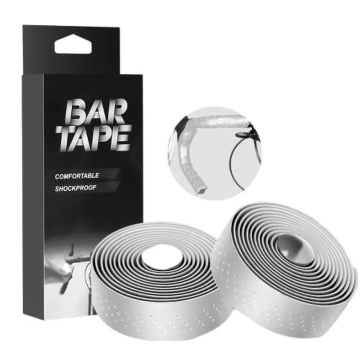 Mansoane bicicleta Enforose, material EVA, design antiderapant, alb-negru, montare usoara