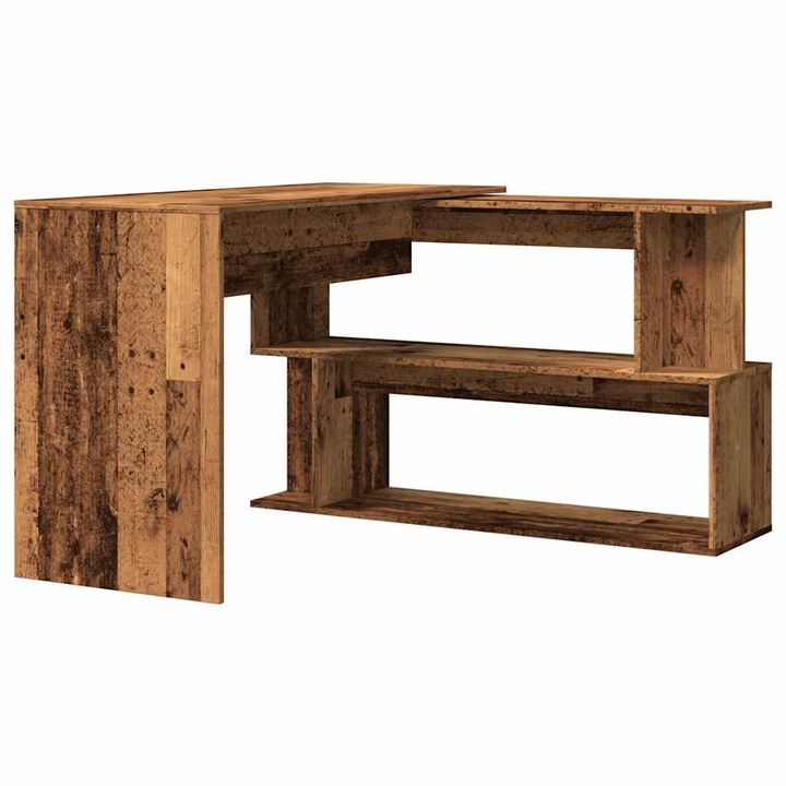 Ъглово бюро vidaXL, Регенерирано дърво, 200.5x50x76 см, ПДЧ, 32.65 кг