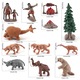 Set figurine animale preistorice, Bizaical, 12 piese, PVC, 2.5x6.5cm