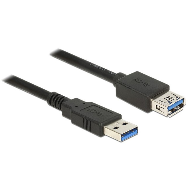 Delock кабел, USB мъжки/USB женски, USB 3.0, 1,5 м, черен