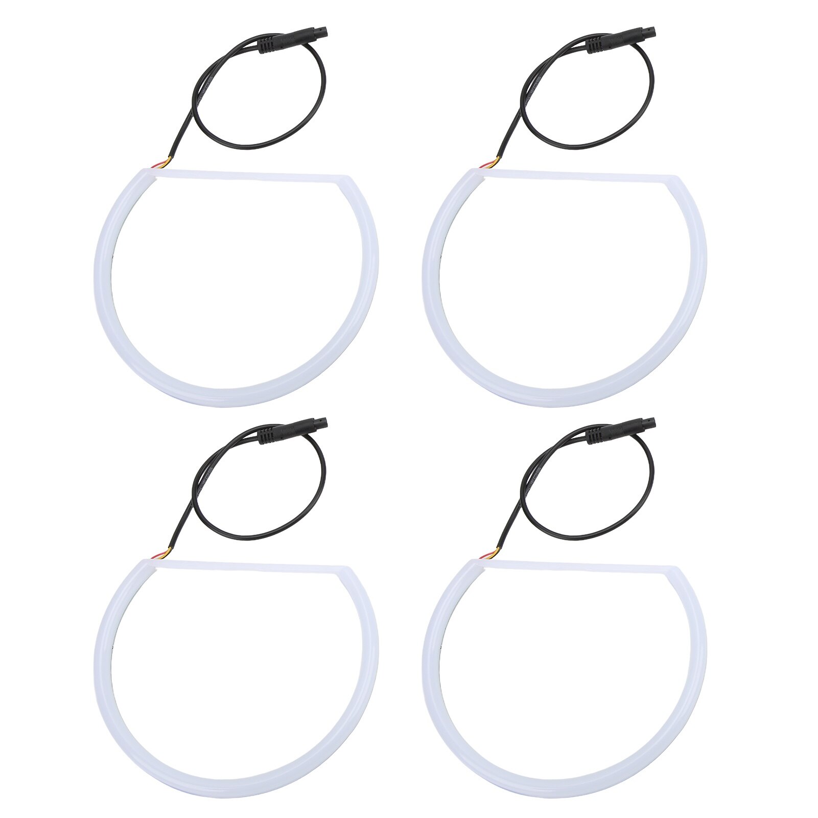Kit faruri LED Angel Eyes Bizaical, 4 bucati, alb/galben, 131mm