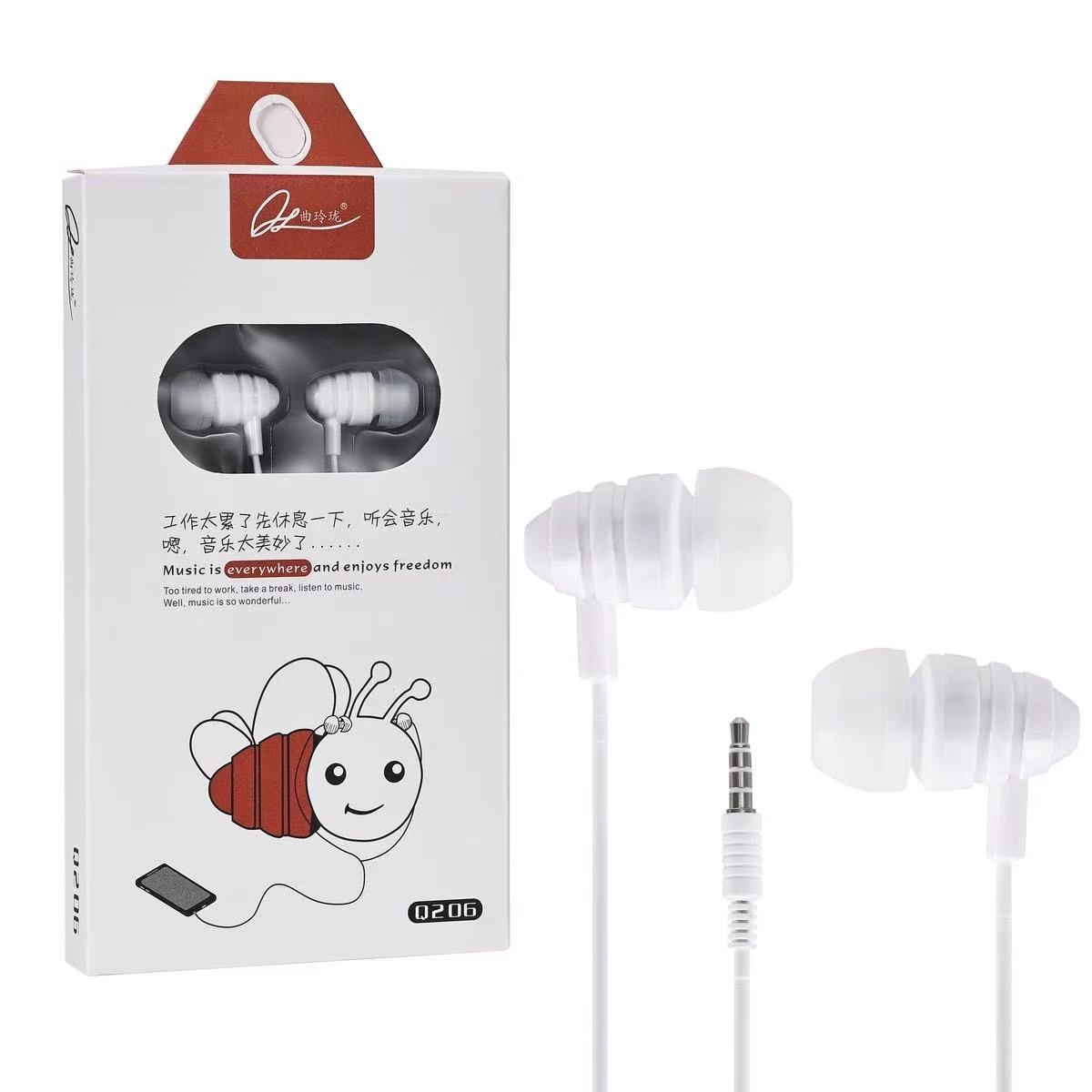 Casti cu fir, 3.5mm, design ergonomic, sunet Hi-Fi, alb