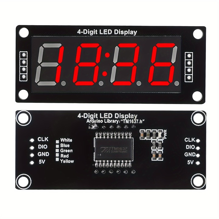 Релеен модул General TM1637, 4 цифри, 7 цифрови тръби, червен