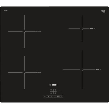 Plita incorporabila Bosch PUE611BB1E, Inductie, 4 zone de gatit, Control Touch, Timer, 17 trepte, PowerBoost, Negru Plita incorporabila Bosch PUE611BB1E, Inductie, 4 zone de gatit, Control Touch, Timer, 17 trepte, PowerBoost, Negru