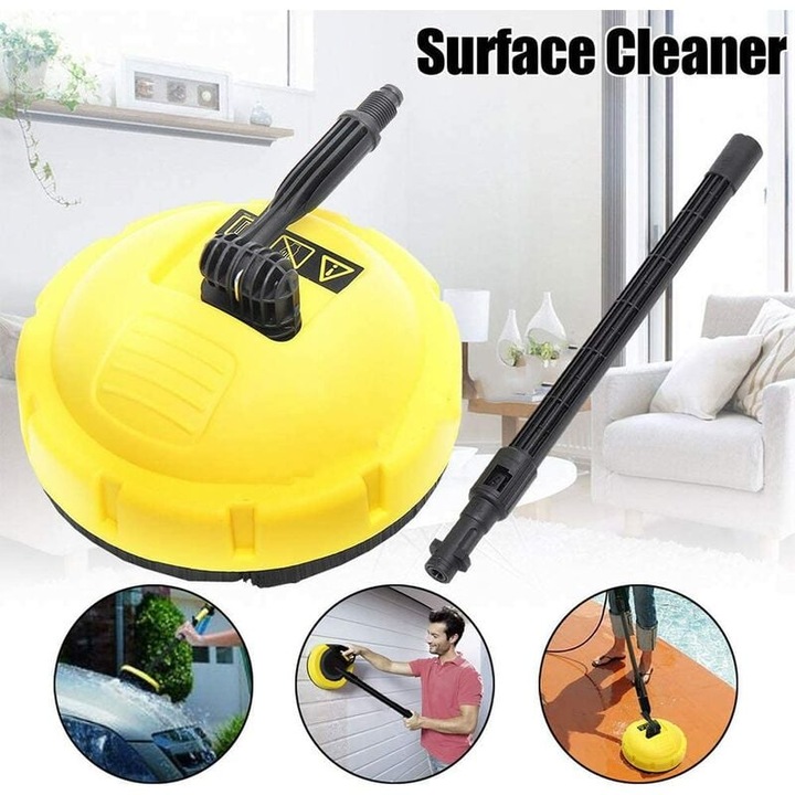 Perie rotativa cu maner lung pentru curatare suprafete, adaptor Karcher K, OEM