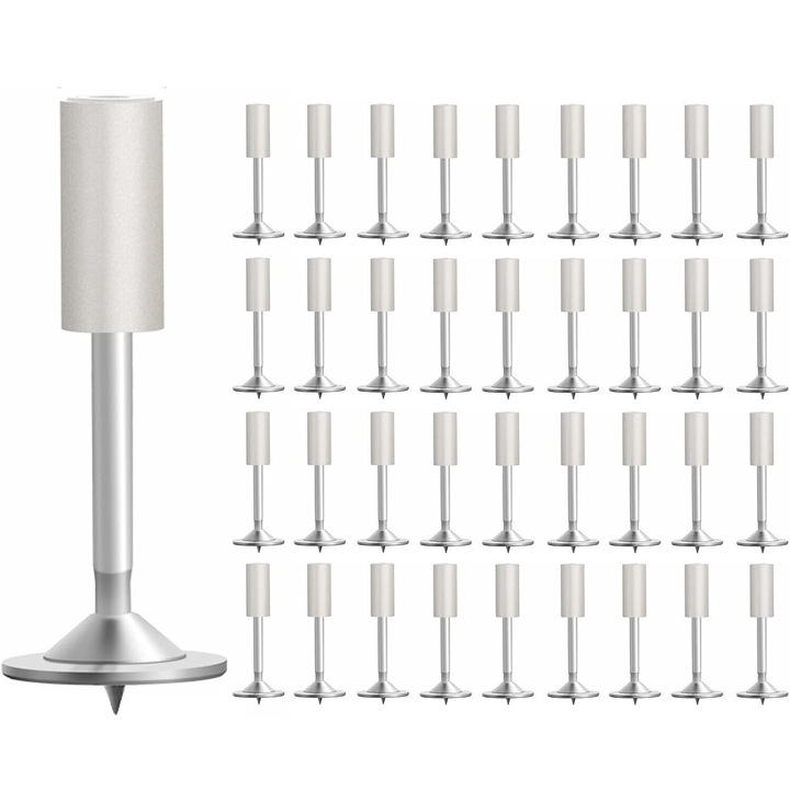 Set 100 cuie rotunde, metal, argintiu