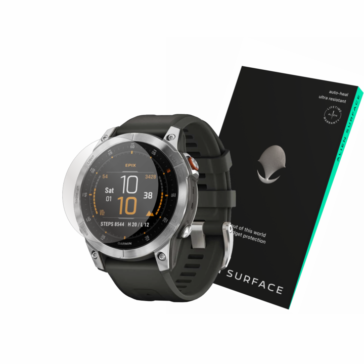 Folie protectie, compatibil cu Garmin epix Pro (Gen 2) Standard si Sapphire 47 mm, acoperire ecran 1+2 rezerve, Alien Surface