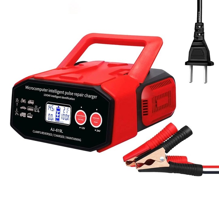 Redresor inteligent cu microcomputer si reparare prin impulsuri pentru incarcarea si repararea bateriilor 12V 30A, 24V 17A