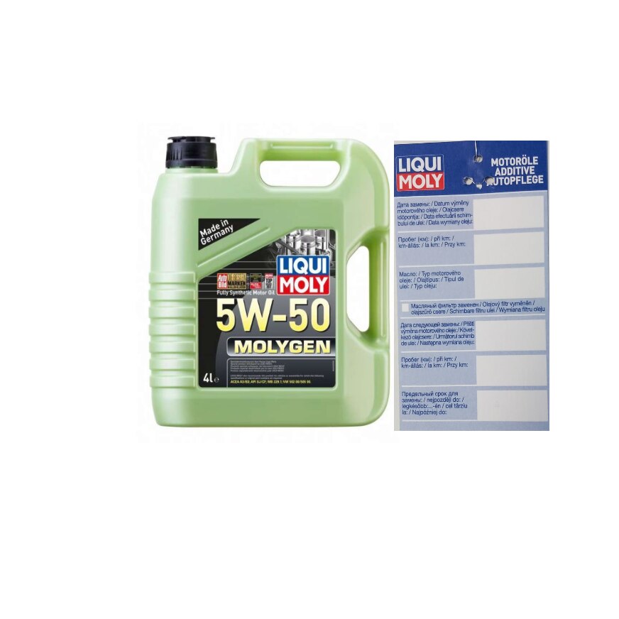 Set ulei motor Liqui Moly Molygen 5w50 4L si eticheta service