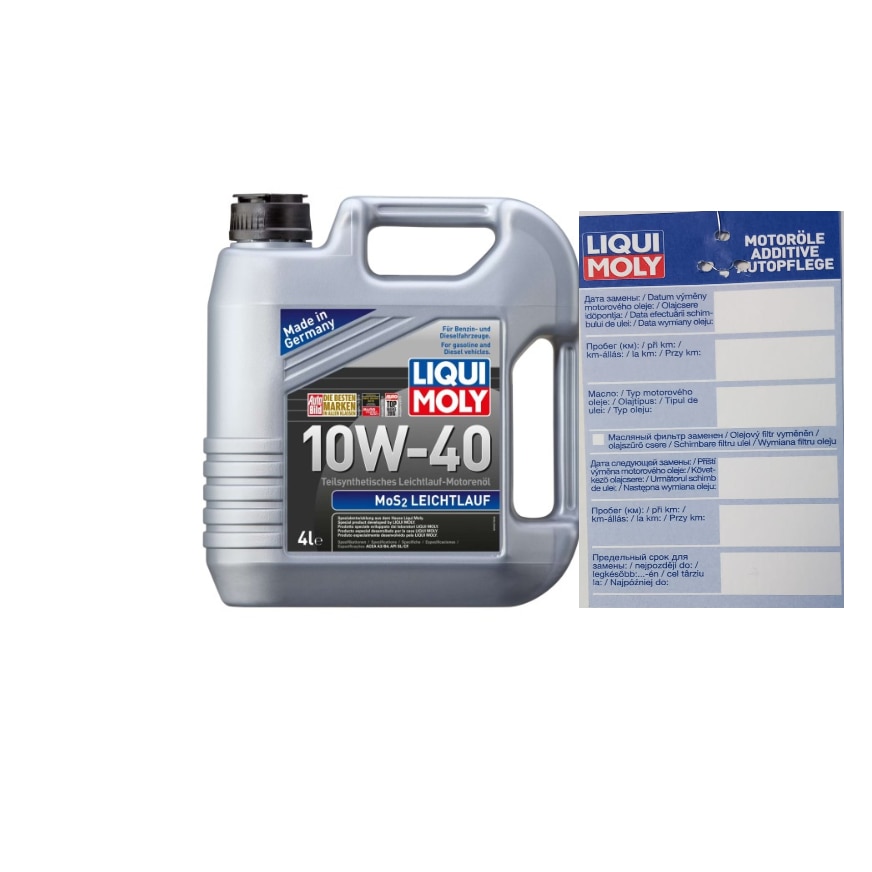Set ulei motor Liqui Moly MOS2 Leichtlauf 10w40 4L si eticheta service